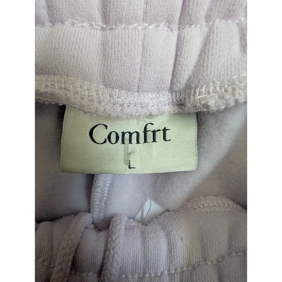 Comfrt Sweat Shorts Womens Large Light Purple Elastic Waist Drawstring Athletic - Picture 3 of 3